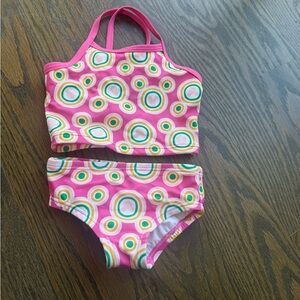 Disney Pink Multicolor Circle Print Bikini Set